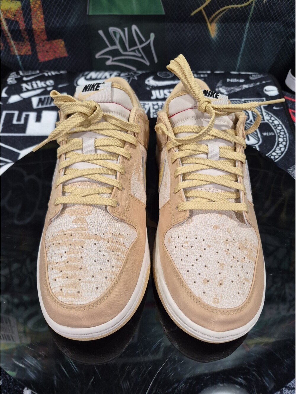 Nike Dunk Low Light Orewood Snakeskin Men’s Low Top Sneakers Lace Up HJ5777-101 - Picture 3 of 9